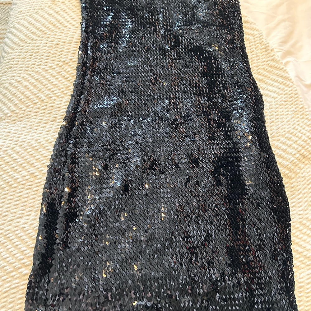 Black sequence strapless dress